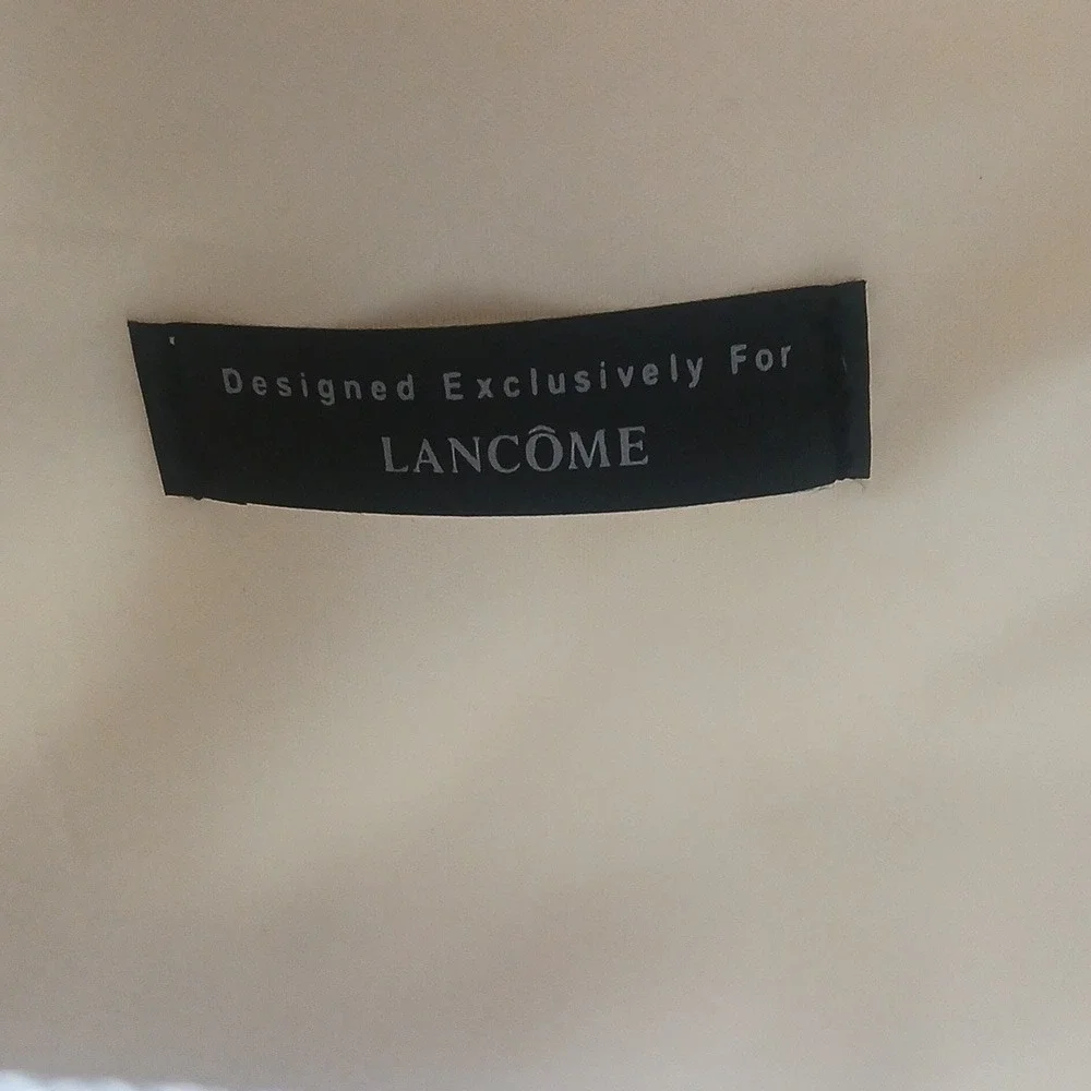 Lancome Makeup Bag Women OS White Pink Snakeskin Faux Leather Cosmetic Pouch‎